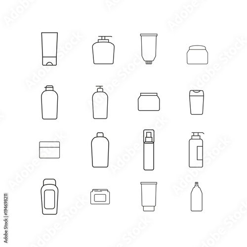 Cream bottles icons