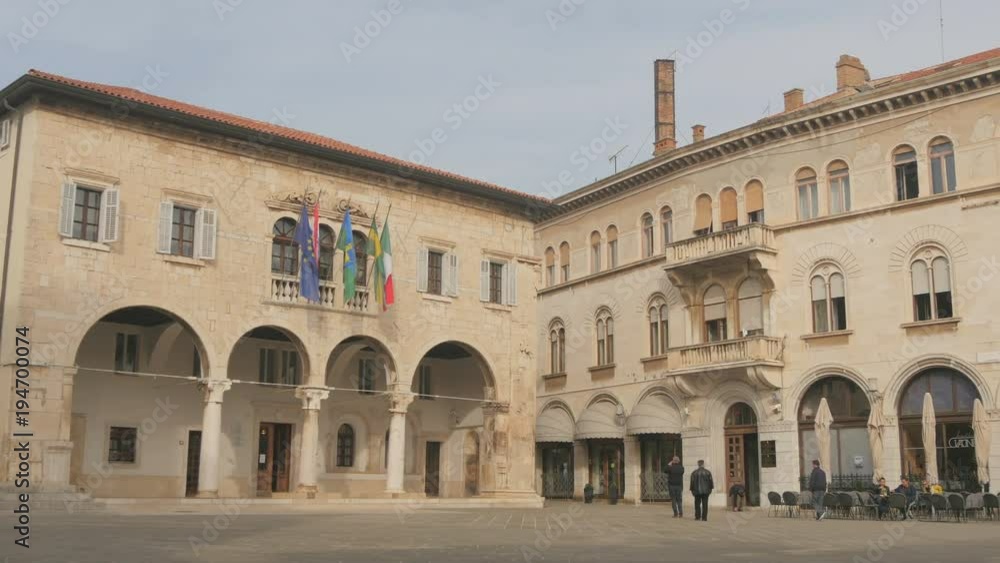 Pan right view of the Town Hall in Pula Pan right view of the Town Hall in Pula