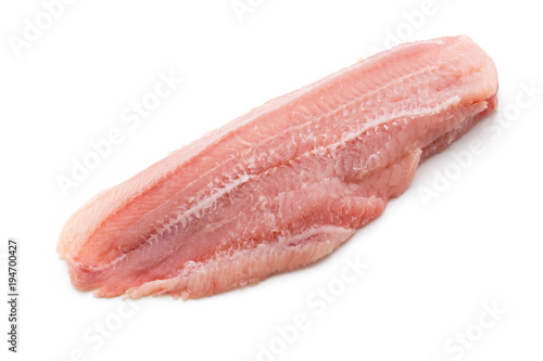 Fillet of Fish Pangasius. Isolated on white background.