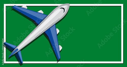 Border template with airplane flying