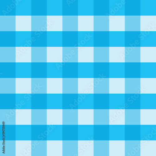 Blue gingham tablecloth seamless vector background pattern design. Texture from rhombus or squares for plaid, tablecloths, clothes, shirts, dresses, paper and other textile products.