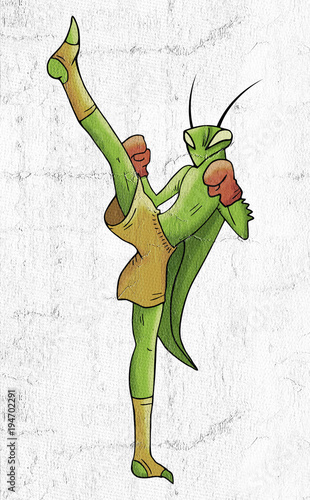 mantis fighter illustration