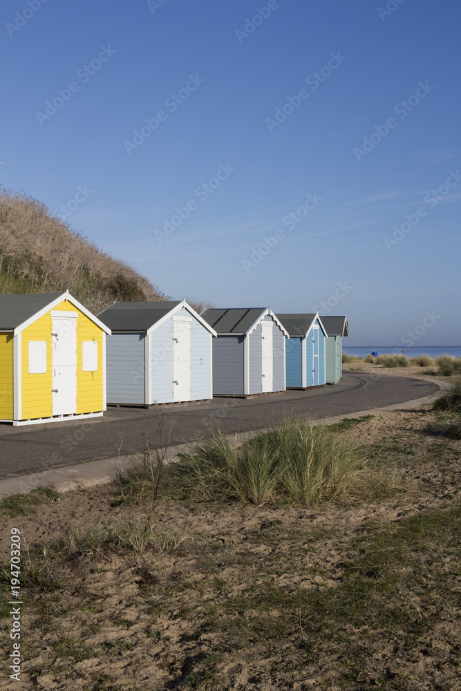 Beach Huts at Pakefield, Suffolk, England Beach Huts at Pakefield, Suffolk, England
