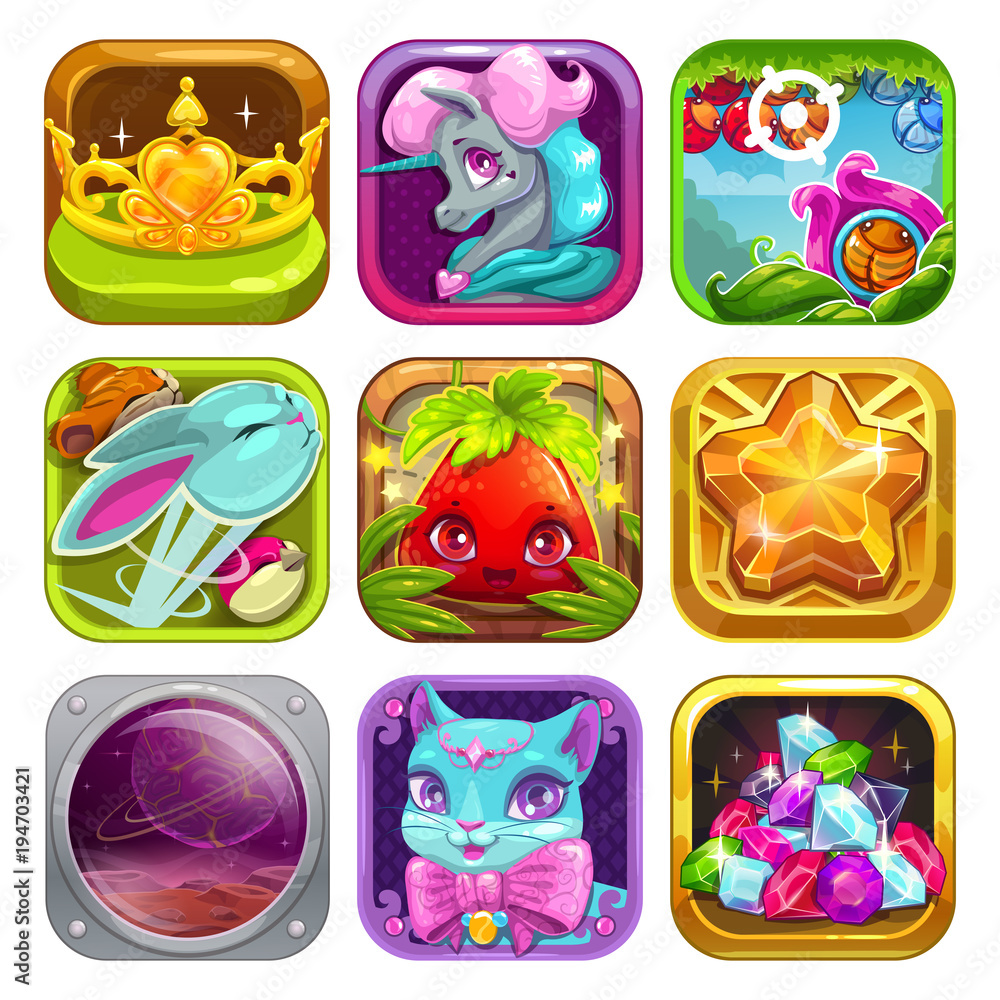 Fototapeta premium Vector app icons set