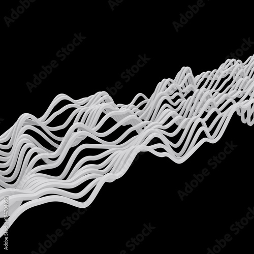  abstract waves background 3D illustration, 3D rendering