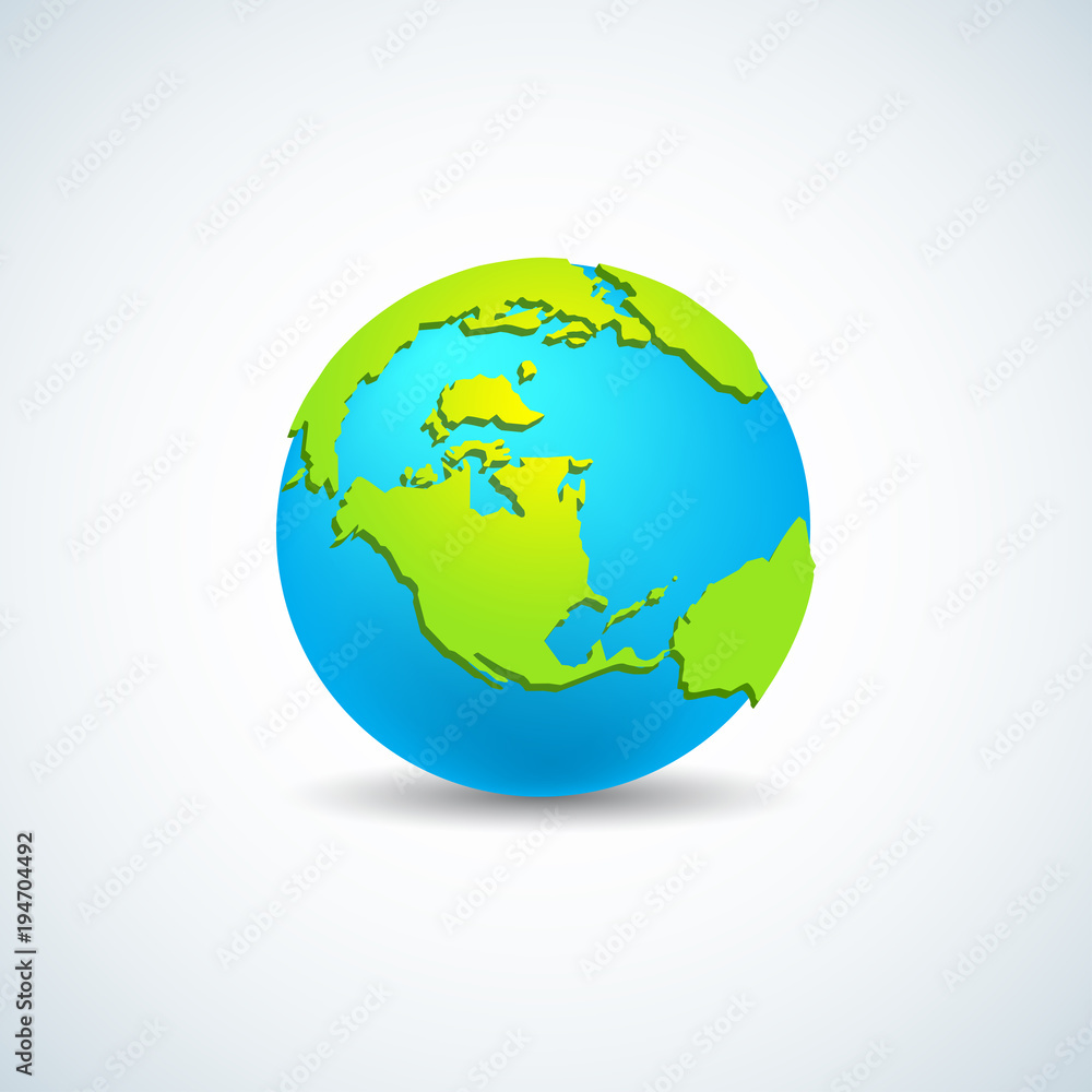 Modern 3d world map concept isolated on transparent background. World planet, vector earth sphere illustration Modern 3d world map concept isolated on transparent background. World planet, vector earth sphere illustration