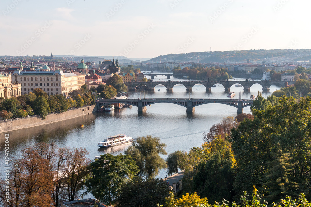 Naklejka premium The Charles Bridge in Prague, Czech Republic