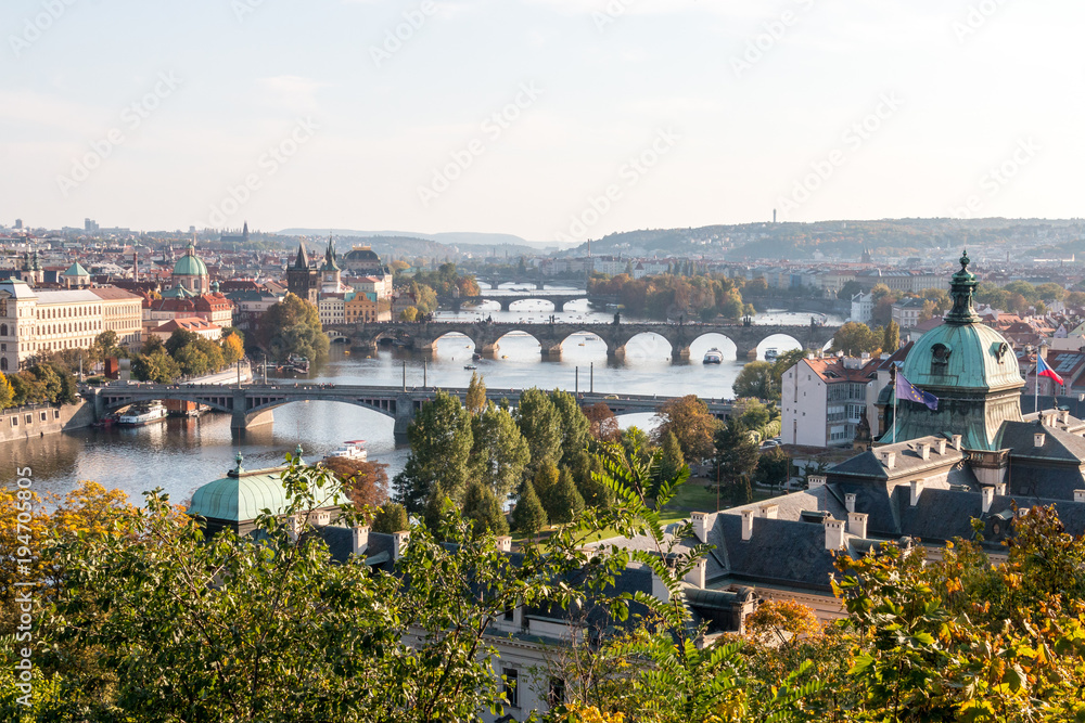 View over Prague, Czech Republic from the park