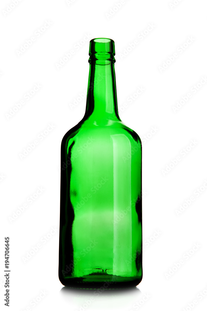 Empty wine bottle of green glass Empty wine bottle of green glass