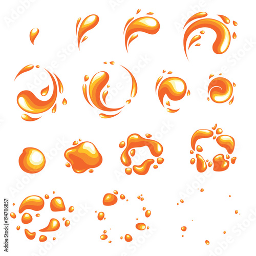 Fire explosion special effect fx animation frames sprite sheet. Vortex fire and thunder power explosion frames for flash animation in games, video and cartoon.