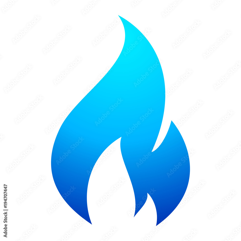 Fire flame blue icon - obrazy, fototapety, plakaty 