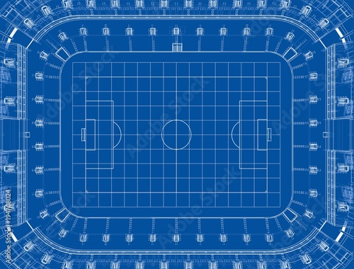 Soccer Stadium or Football Arena Concept. Vector