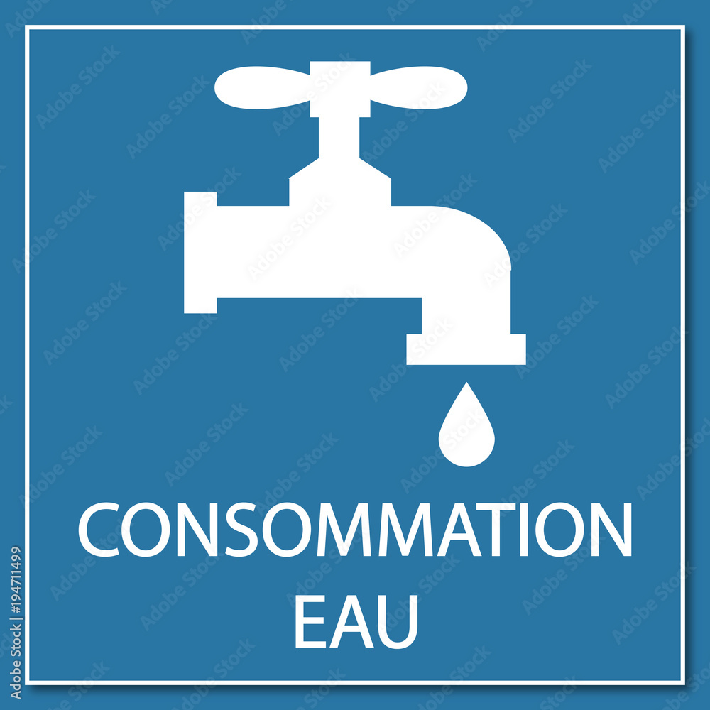 Logo consommation eau. Logo consommation eau.