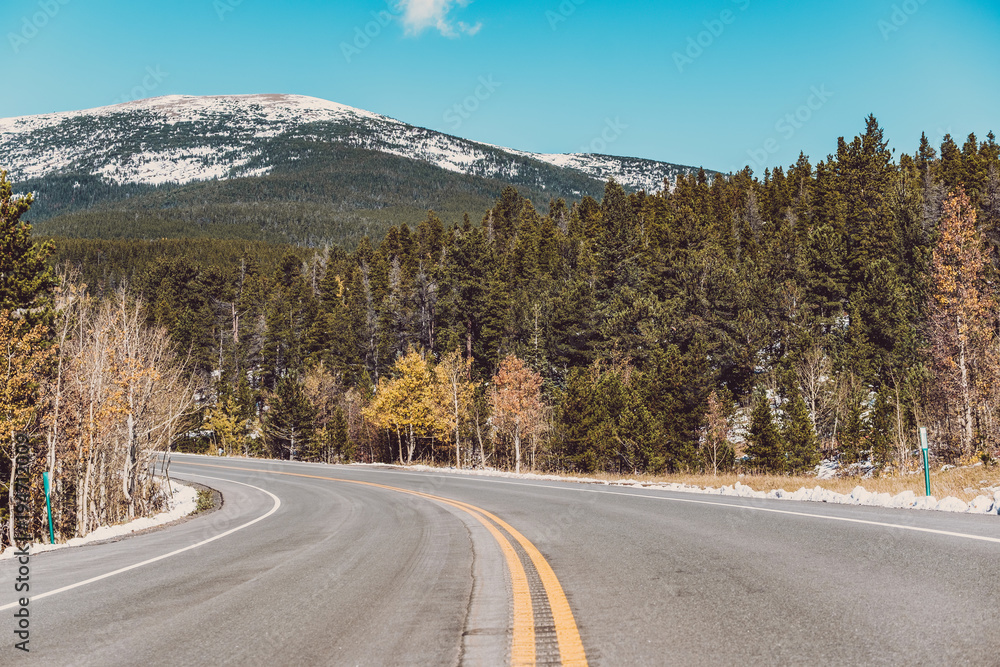 Highway at autumn in Colorado, USA. Highway at autumn in Colorado, USA.