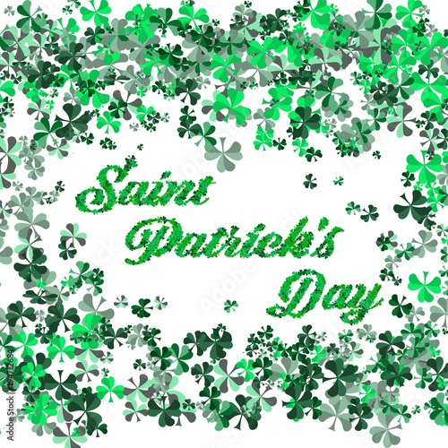 Saint Patrick's day Festival. Irish celebration.Green clover shamrock leaves on isolate background for poster, greeting card, party invitation, banner other users Vector illustration