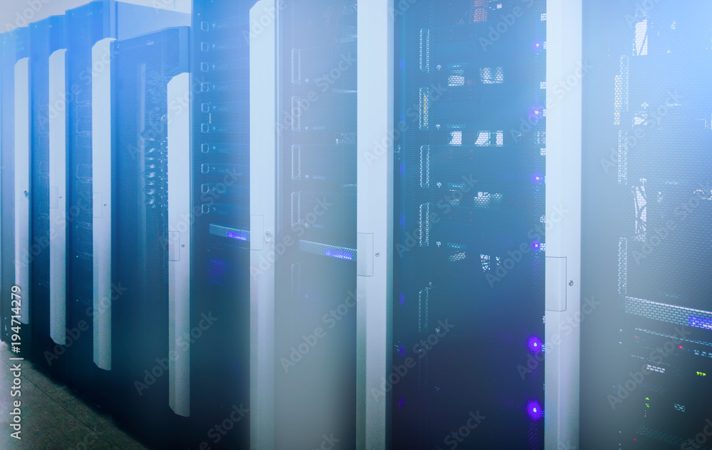 Server room. Web internet and network telecommunication technology, big data storage and cloud computing computer service business concept. Server room. Web internet and network telecommunication technology, big data storage and cloud computing computer service business concept.