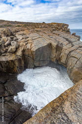 Portrait view of the Natural Bridge, Torndirrup National Park, Albany, Western Australia © Philip Schubert