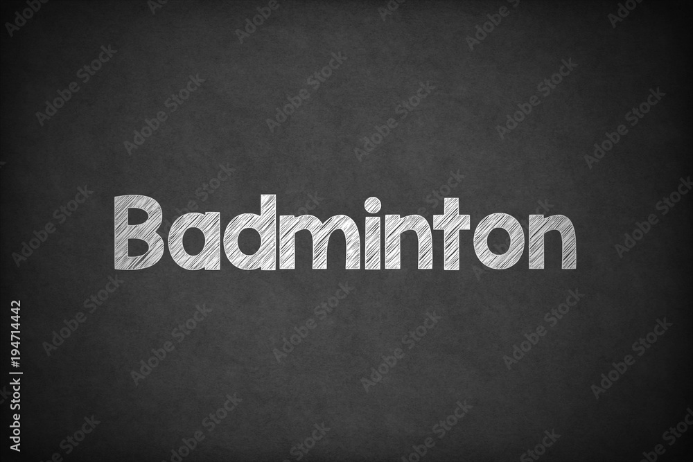 Obraz premium Badminton on Textured Blackboard.