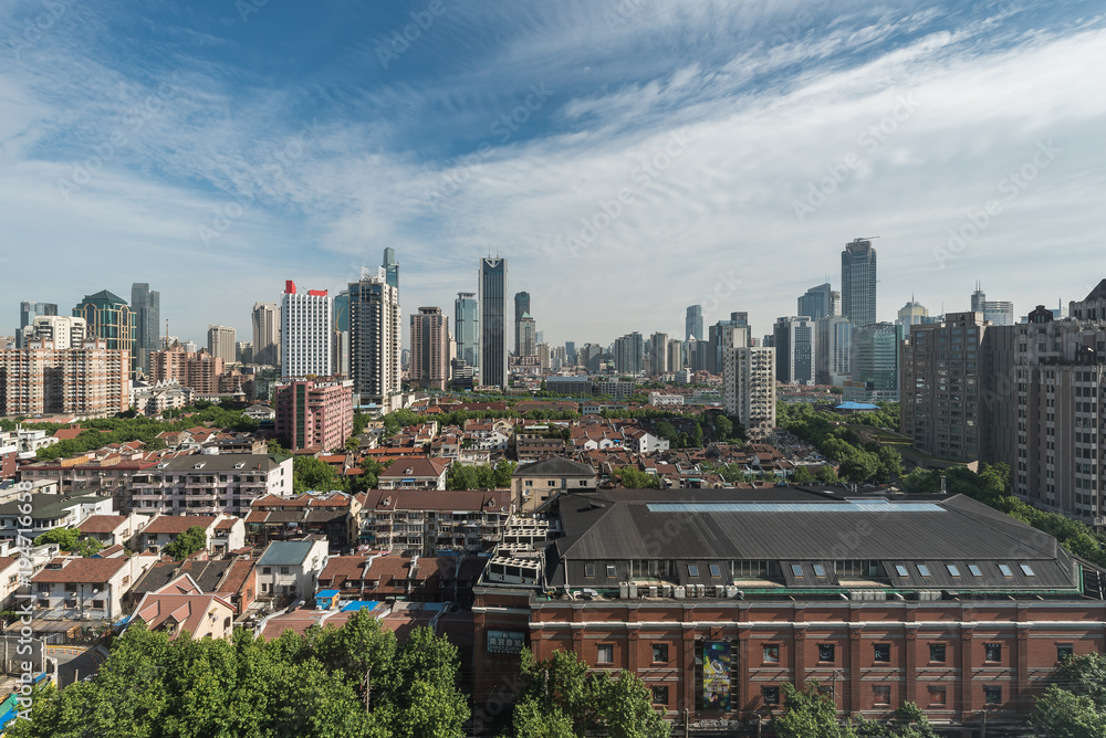 Naklejka premium panorama view of Shanghai cityscape
