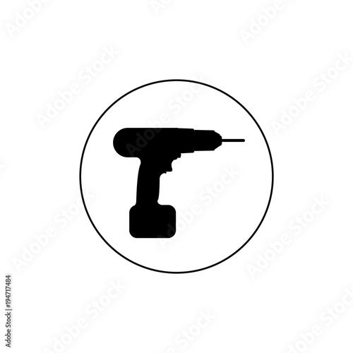 Screwdriver  power drill line icon logo