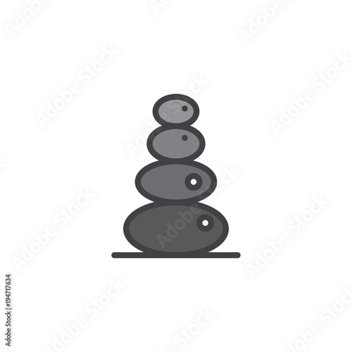 Stacked stones filled outline icon  line vector sign  linear colorful pictogram isolated on white.  Spa zen stones symbol  logo illustration. Pixel perfect vector graphics