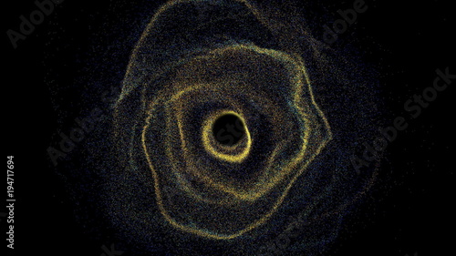 Futuristic black hole. Abstract space background. Digital 3d rendering backdrop photo
