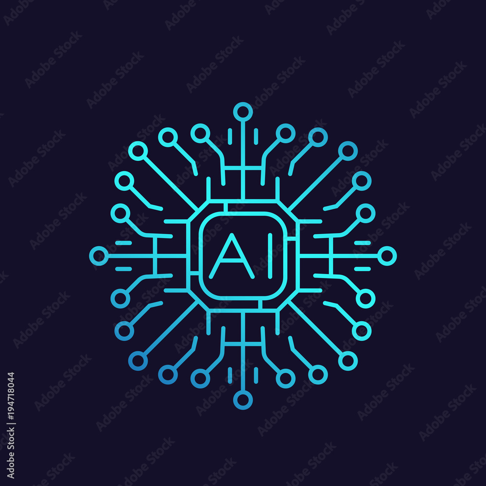 Artificial intelligence, AI vector icon Stock Vector | Adobe Stock