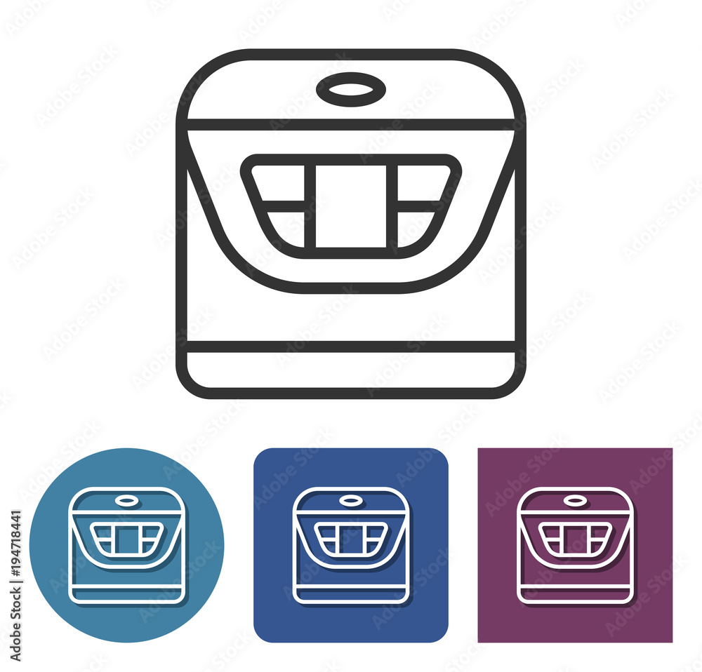 Multicooker line icon in different variants Multicooker line icon in different variants