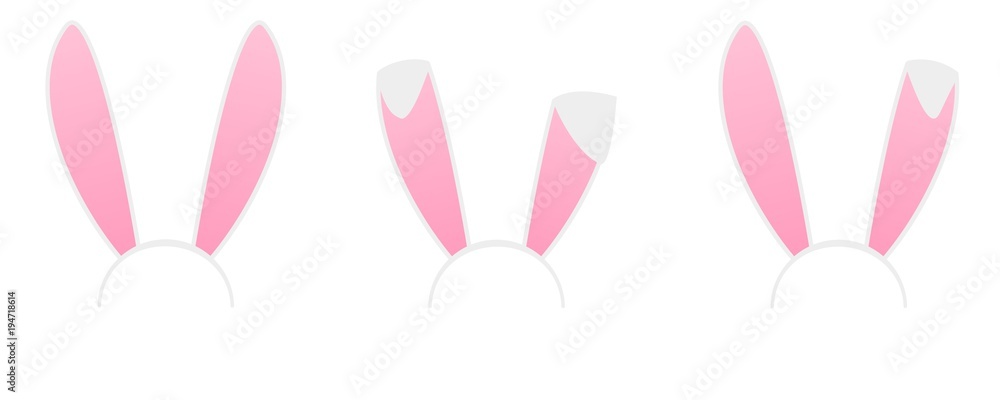 Easter. Bunny ears head masks. Easter holiday design elements