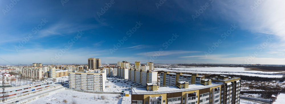 panorama of the winter city