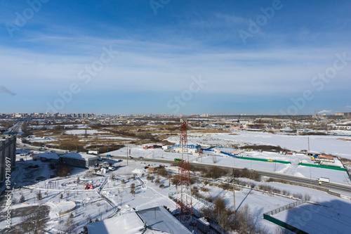 panorama of the winter city
