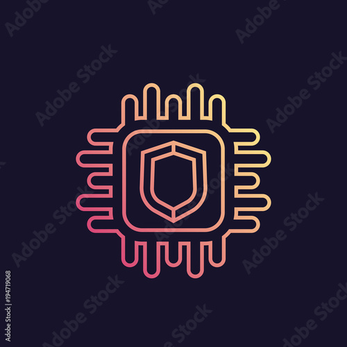 cryptography icon in linear style