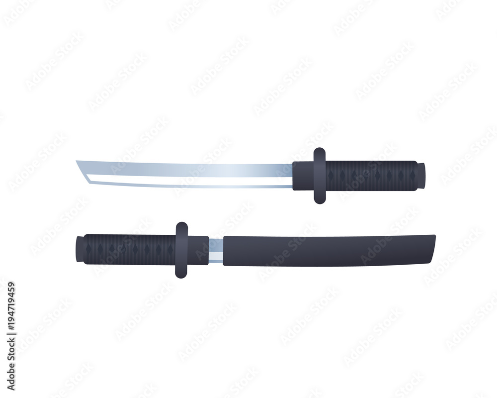 katana vector on white katana vector on white
