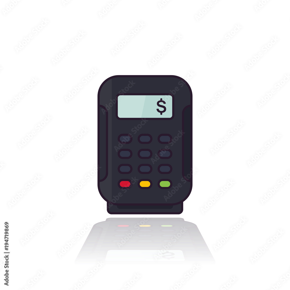 pos terminal on white, vector illustration pos terminal on white, vector illustration