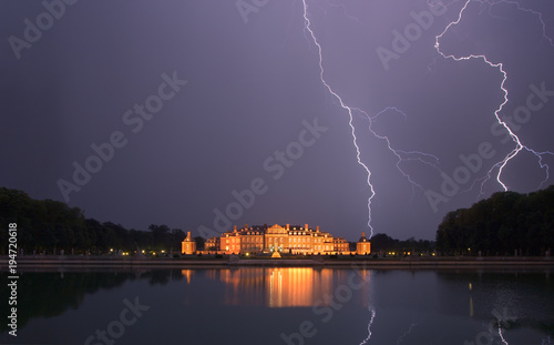 Castle Nordkirchen with lightning strikes, Germany photo