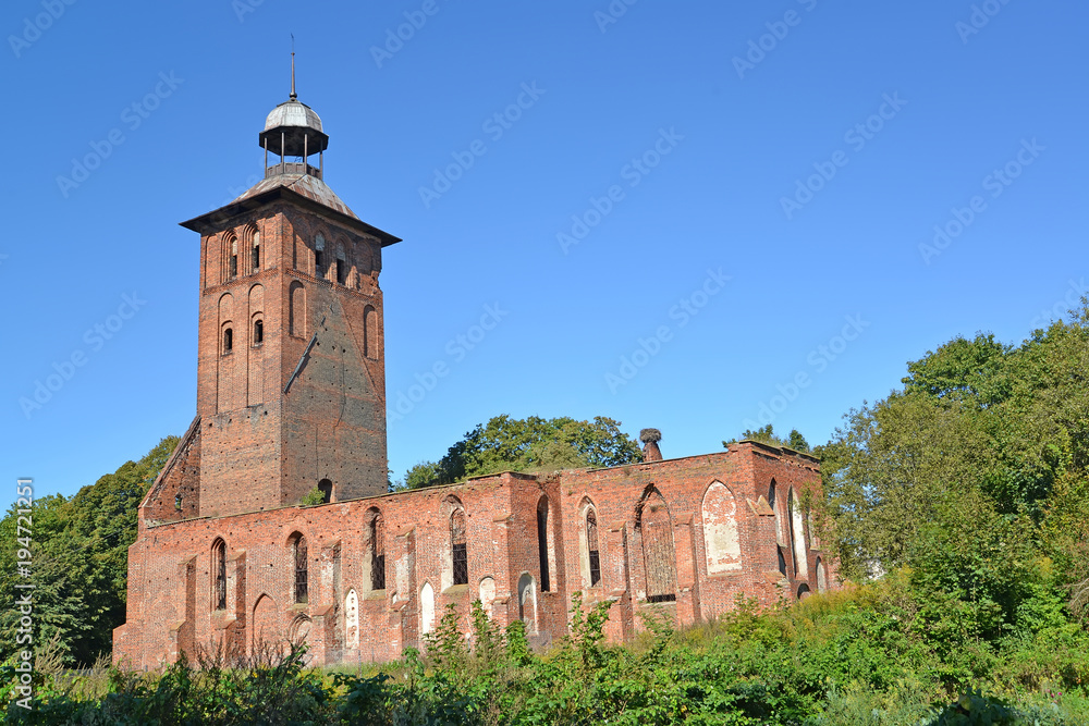  Saint Yakov's Lutheran church, side view. Znamensk, Kaliningrad region
