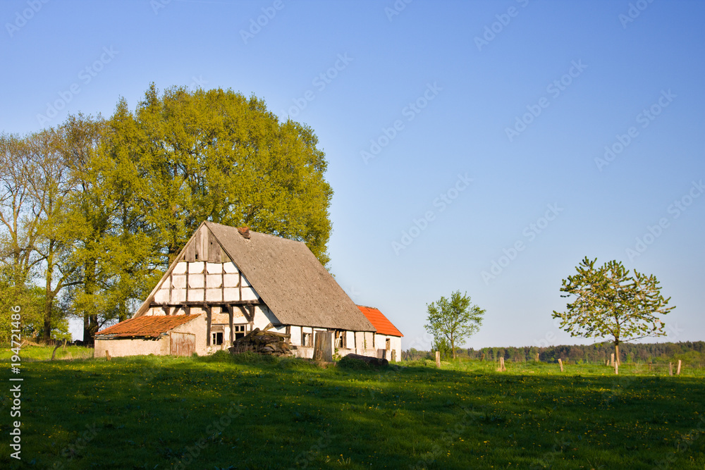 Old Farmhouse In Green Landscape, Germany