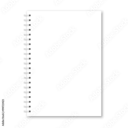 Vector realistic closed notebook cover.