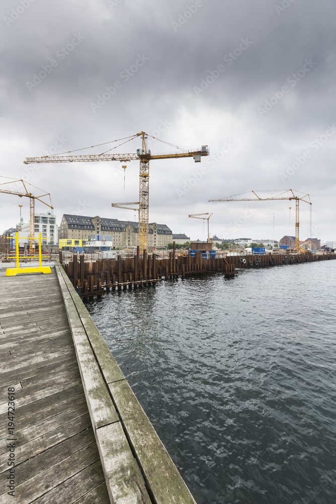 Construction Site In Copenhagen On A Gray Day