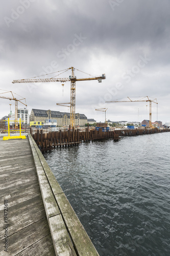 Construction Site In Copenhagen On A Gray Day