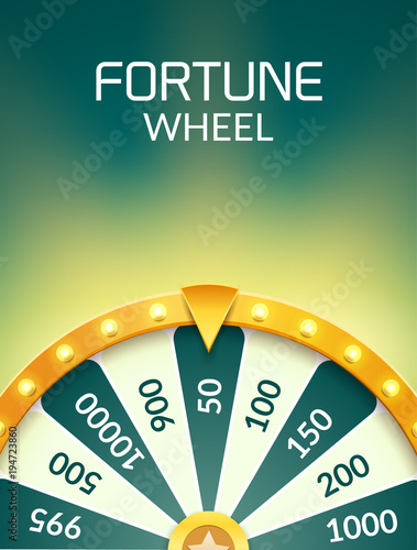Wheel Of Fortune lottery luck illustration. Casino game of chance. Win fortune roulette. Gamble chance leisure
