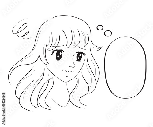 少女漫画風イラスト 落ち込む Stock イラスト Adobe Stock