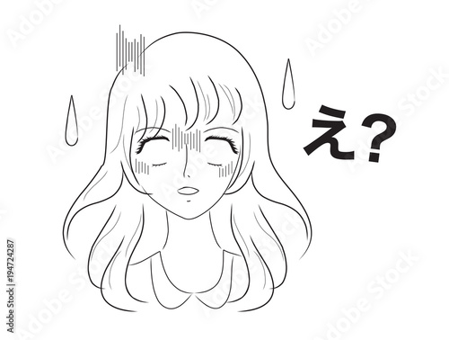 少女漫画風イラスト　焦る