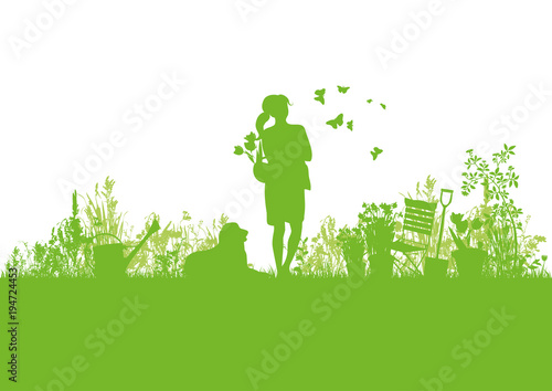 Frühjahr im Garten - Silhouetten 