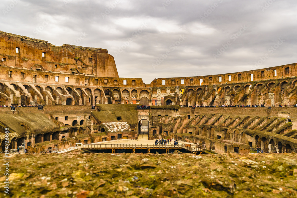 Roman Coliseum Interior View, Rome, Italy