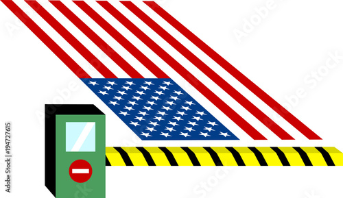 USA  United States puts toll puts custom on goods and closes borders for immigrants isolated vector illustration 