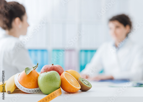 Nutritionist meeting a patient in the office