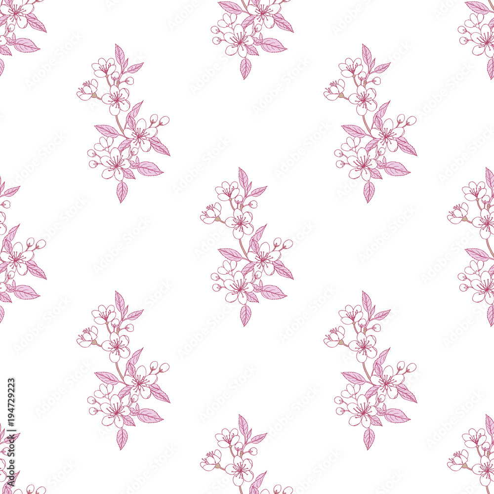 Seamless Pattern with Sakura Seamless Pattern with Sakura