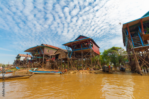 houses at Kampong Phluk in dry season photo