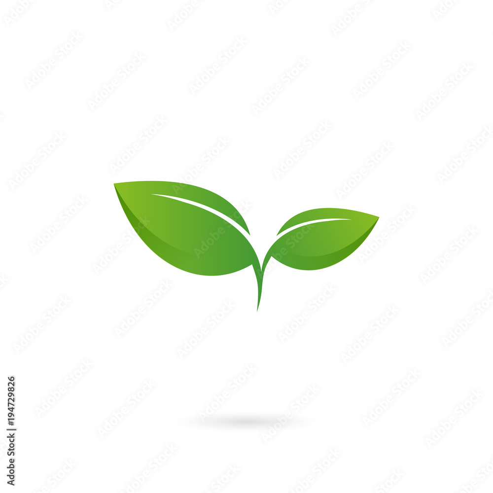 double leaf logo icon double leaf logo icon
